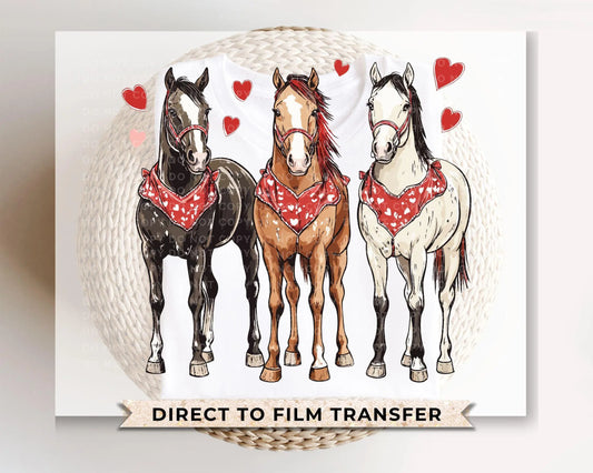 Valentine's Day DTF Transfers, Ready to Press, T-shirt Transfers, Heat Transfer, Direct to Film, Holiday, Country, Western, Horse Lover