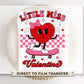 Valentine's Day DTF Transfer, Ready to Press, T-shirt Transfers, Heat Transfer, Direct to Film, Cute, Girl, Checkered, Little Miss Valentine