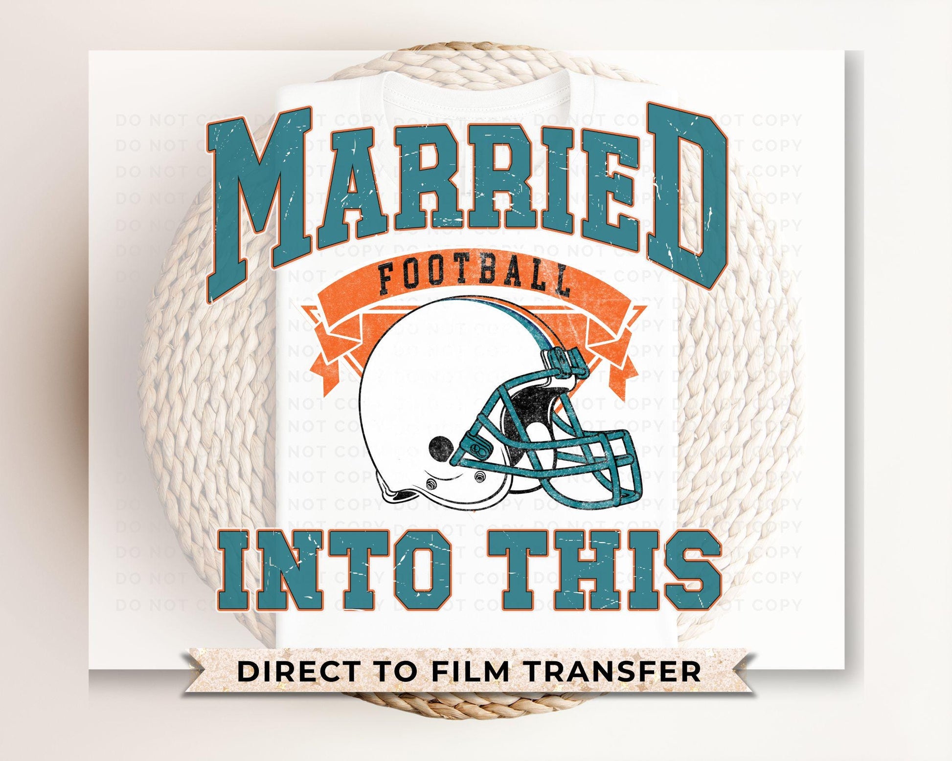 Football DTF Transfers, Ready to Press, T-shirt Transfers, Heat Transfer, Direct to Film, Couple, Matching, Miami Florida Married Into This