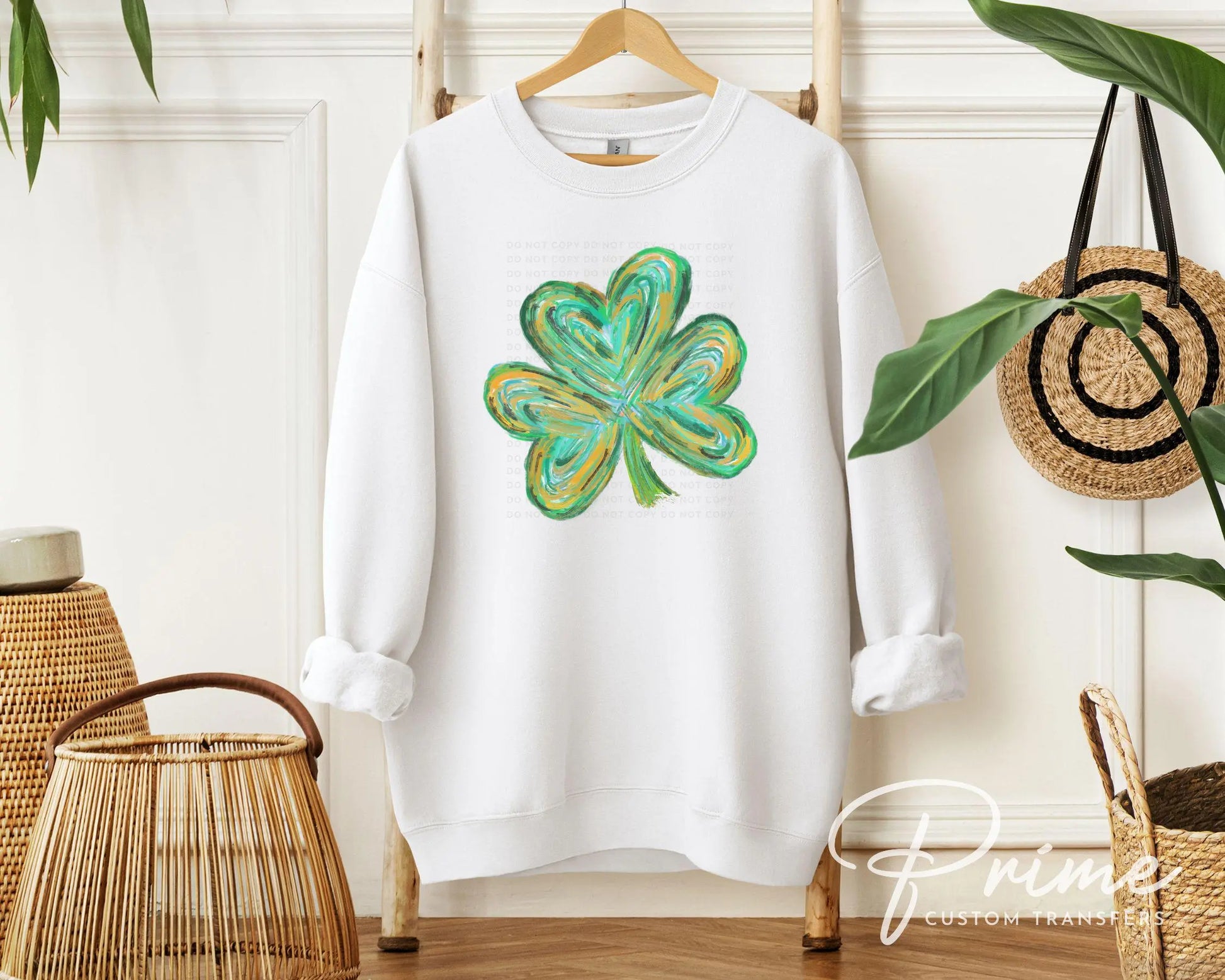 St. Patrick's Day DTF Transfer, Ready to Press, T-shirt Transfer, Heat Transfer, Direct to Film, St Patty, Lucky, Cute, Brushstroke Shamrock