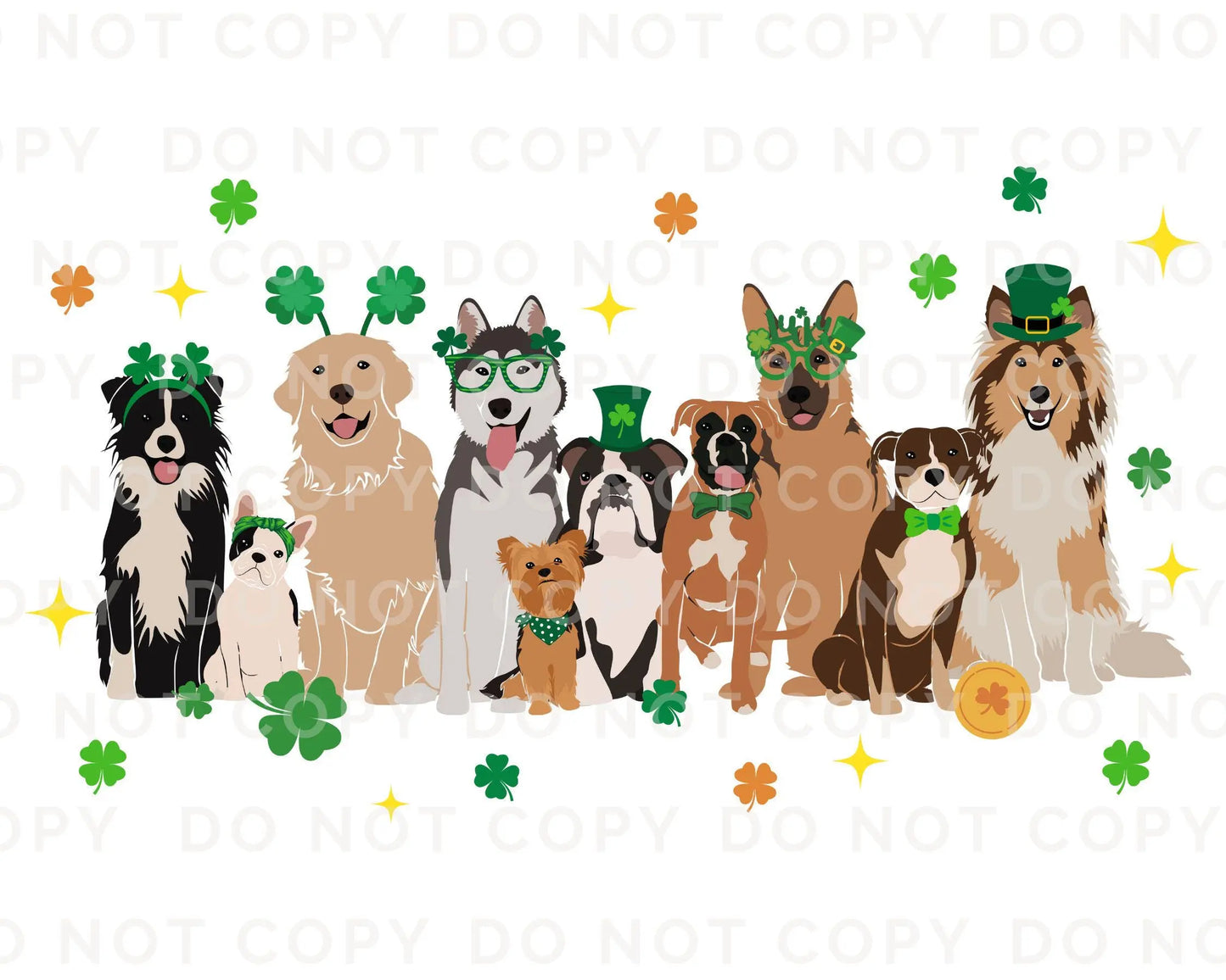St. Patrick's Day DTF Transfer, Ready to Press, T-shirt Transfers, Heat Transfer, Direct to Film, Pet Mom, Clover, Cute, Dog Lover, Dog Mama