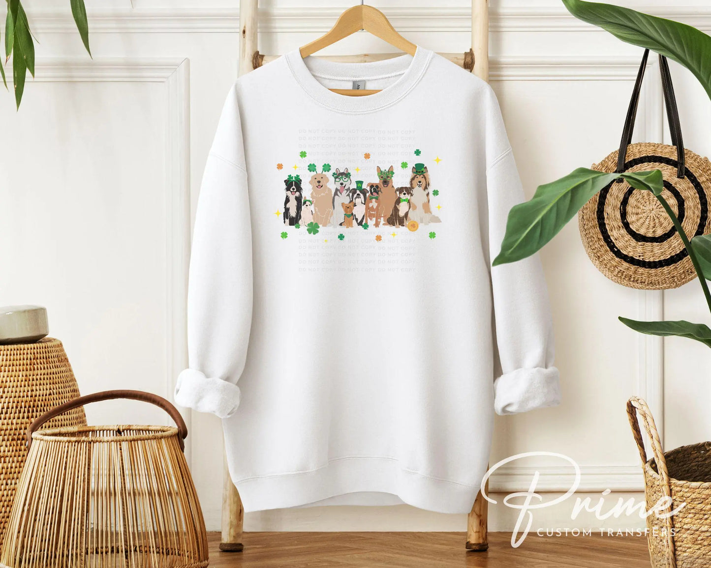 St. Patrick's Day DTF Transfer, Ready to Press, T-shirt Transfers, Heat Transfer, Direct to Film, Pet Mom, Clover, Cute, Dog Lover, Dog Mama
