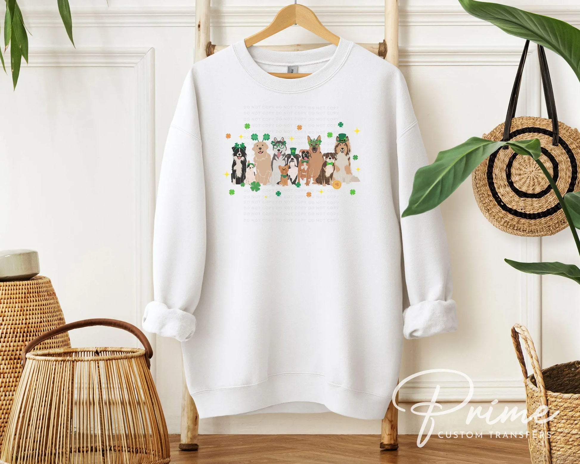St. Patrick's Day DTF Transfer, Ready to Press, T-shirt Transfers, Heat Transfer, Direct to Film, Pet Mom, Clover, Cute, Dog Lover, Dog Mama