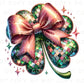 St. Patrick's Day DTF Transfer, Ready to Press, T-shirt Transfer, Heat Transfer, Direct to Film, Coquette Bow, Trendy Clover, Disco Shamrock