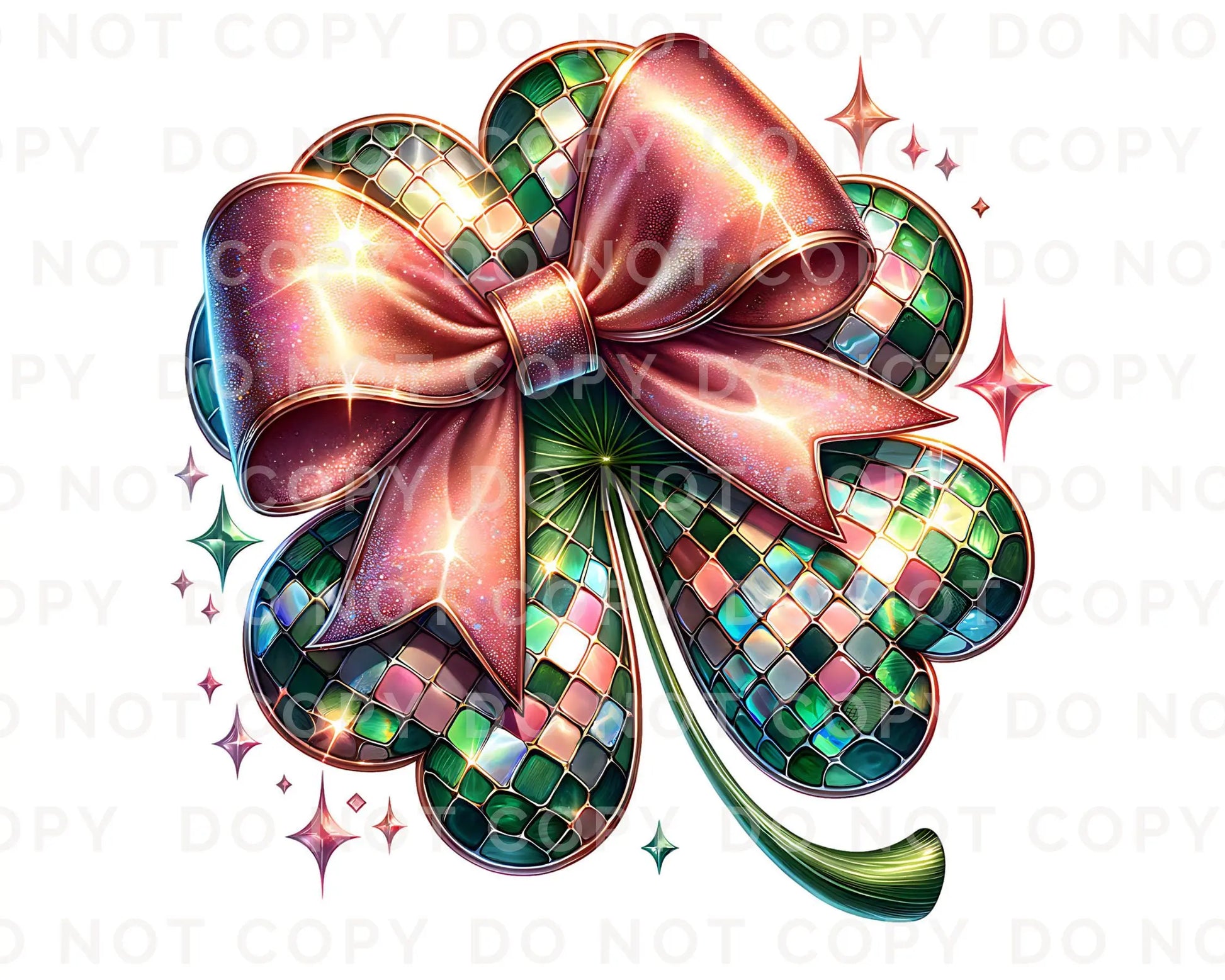 St. Patrick's Day DTF Transfer, Ready to Press, T-shirt Transfer, Heat Transfer, Direct to Film, Coquette Bow, Trendy Clover, Disco Shamrock