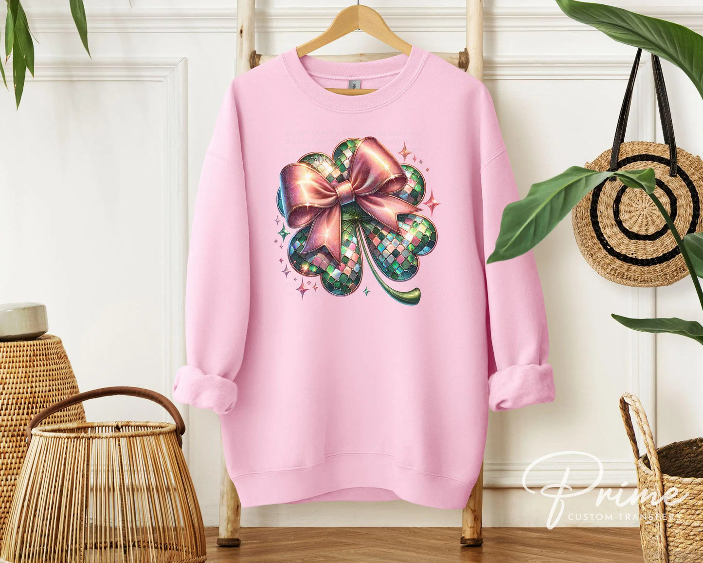 St. Patrick's Day DTF Transfer, Ready to Press, T-shirt Transfer, Heat Transfer, Direct to Film, Coquette Bow, Trendy Clover, Disco Shamrock
