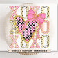 Valentine's Day DTF Transfer, Ready to Press, T-shirt Transfer, Heat Transfer, Direct to Film, Preppy Brushstroke Faux Glitter Coquette XOXO