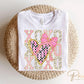 Valentine's Day DTF Transfer, Ready to Press, T-shirt Transfer, Heat Transfer, Direct to Film, Preppy Brushstroke Faux Glitter Coquette XOXO