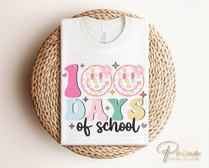 School DTF, Ready to Press, DIY T-shirt, Heat Transfer, Direct to Film, Preschool, Groovy, Cute, Teacher, Colorful, 100 Days of School