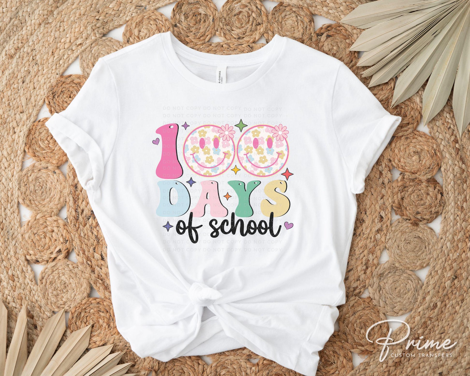 School DTF, Ready to Press, DIY T-shirt, Heat Transfer, Direct to Film, Preschool, Groovy, Cute, Teacher, Colorful, 100 Days of School