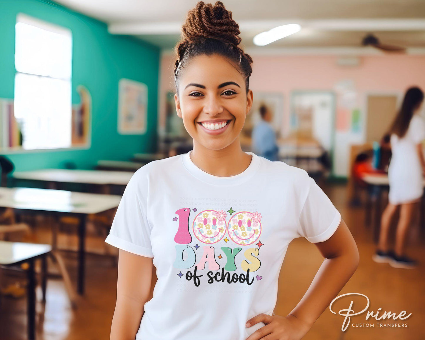 School DTF, Ready to Press, DIY T-shirt, Heat Transfer, Direct to Film, Preschool, Groovy, Cute, Teacher, Colorful, 100 Days of School