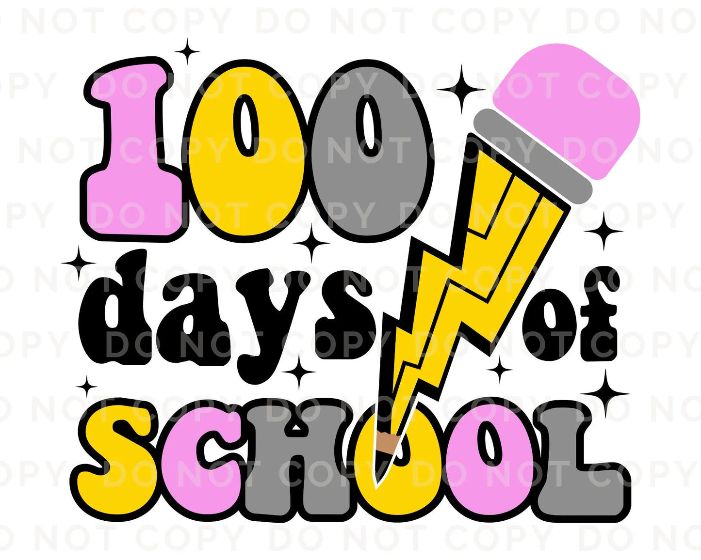 School DTF, Ready to Press, DIY T-shirt, Heat Transfer, Direct to Film, Preschool, Groovy, Cute, Teacher Gift, Pencil, 100 Days of School