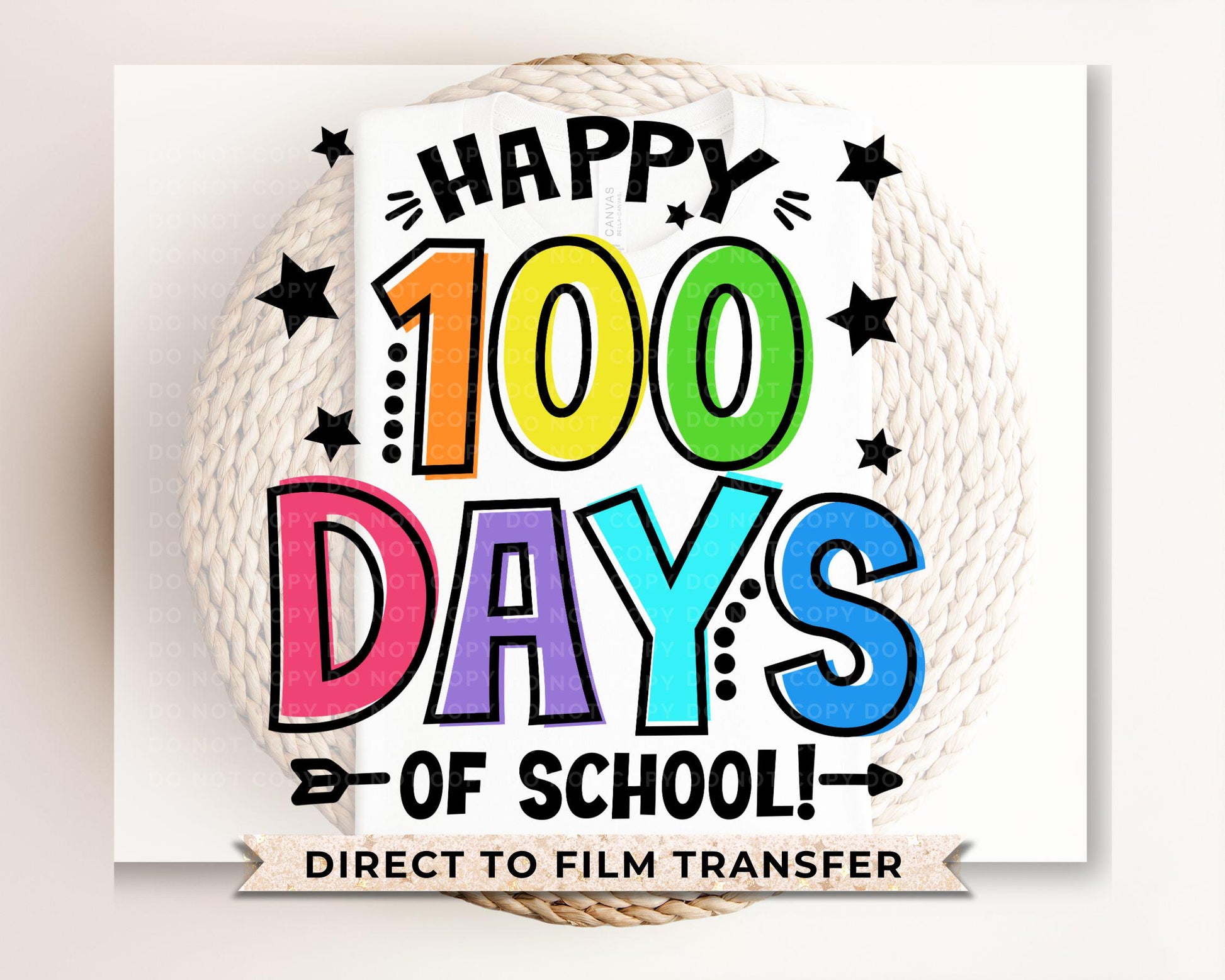School DTF, Ready to Press, DIY T-shirt, Heat Transfer, Direct to Film, Preschool, Daycare, Student, Cute, Teacher Gift, 100 Days of School