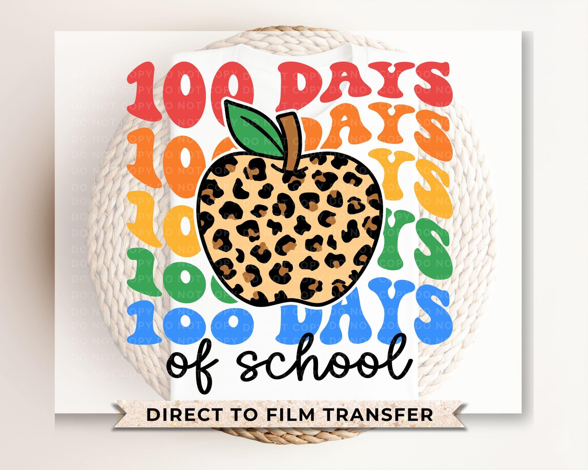 School DTF, Ready to Press, DIY T-shirt, Heat Transfer, Direct to Film, Preschool, Daycare, Student, Cute, Teacher Gift, 100 Days of School