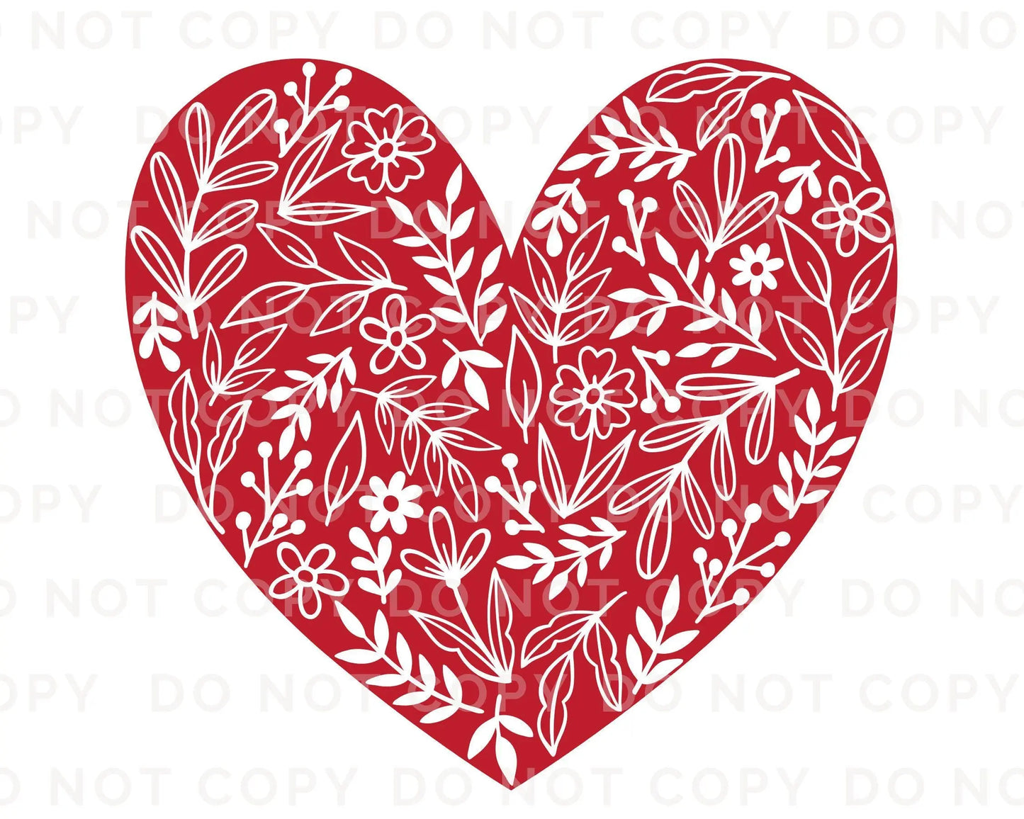 Valentine's Day, DTF Transfers, Ready to Press, T-shirt Transfers, Heat Transfer, Direct to Film, Holiday, Love, Romance, Solid Floral Heart