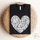 Valentine's Day, DTF Transfers, Ready to Press, T-shirt Transfers, Heat Transfer, Direct to Film, Holiday, Love, Romance, Solid Floral Heart
