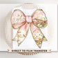 Easter DTF Transfers, Ready to Press, T-shirt Transfers, Heat Transfer, Direct to Film, Holiday, Floral, Easter Bunny Coquette Pink Bow