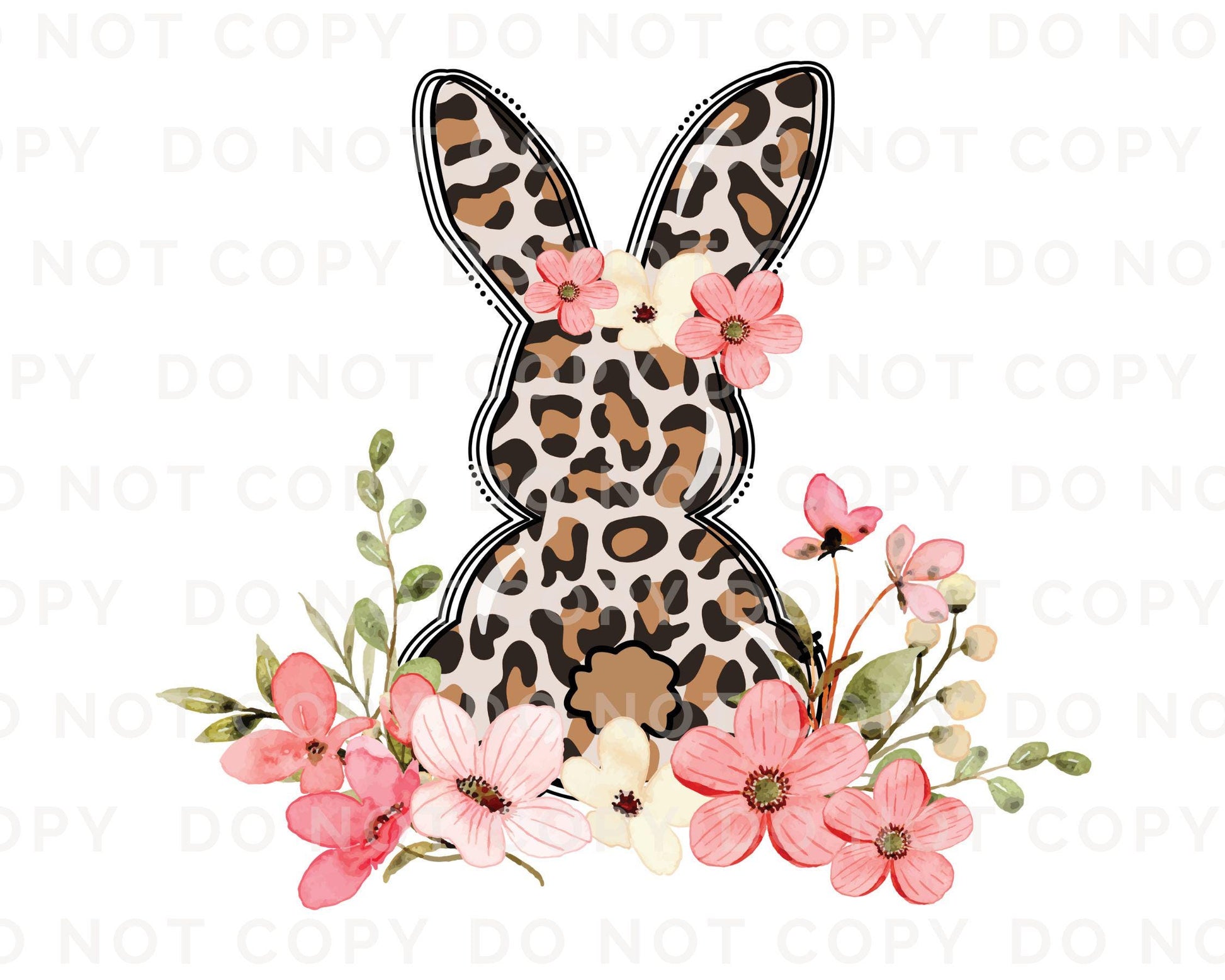 Easter DTF Transfer, Ready to Press, T-shirt Transfer, Heat Transfer, Direct to Film, Holiday, Floral, Doodle, Cheetah, Leopard Floral Bunny