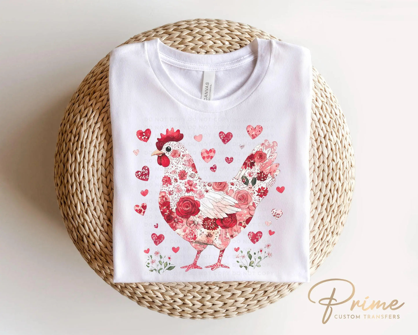 Valentine's Day DTF Transfers, Ready to Press, T-shirt Transfers, Heat Transfer, Direct to Film, Western, Love, Country, Floral Chicken