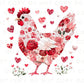 Valentine's Day DTF Transfers, Ready to Press, T-shirt Transfers, Heat Transfer, Direct to Film, Western, Love, Country, Floral Chicken