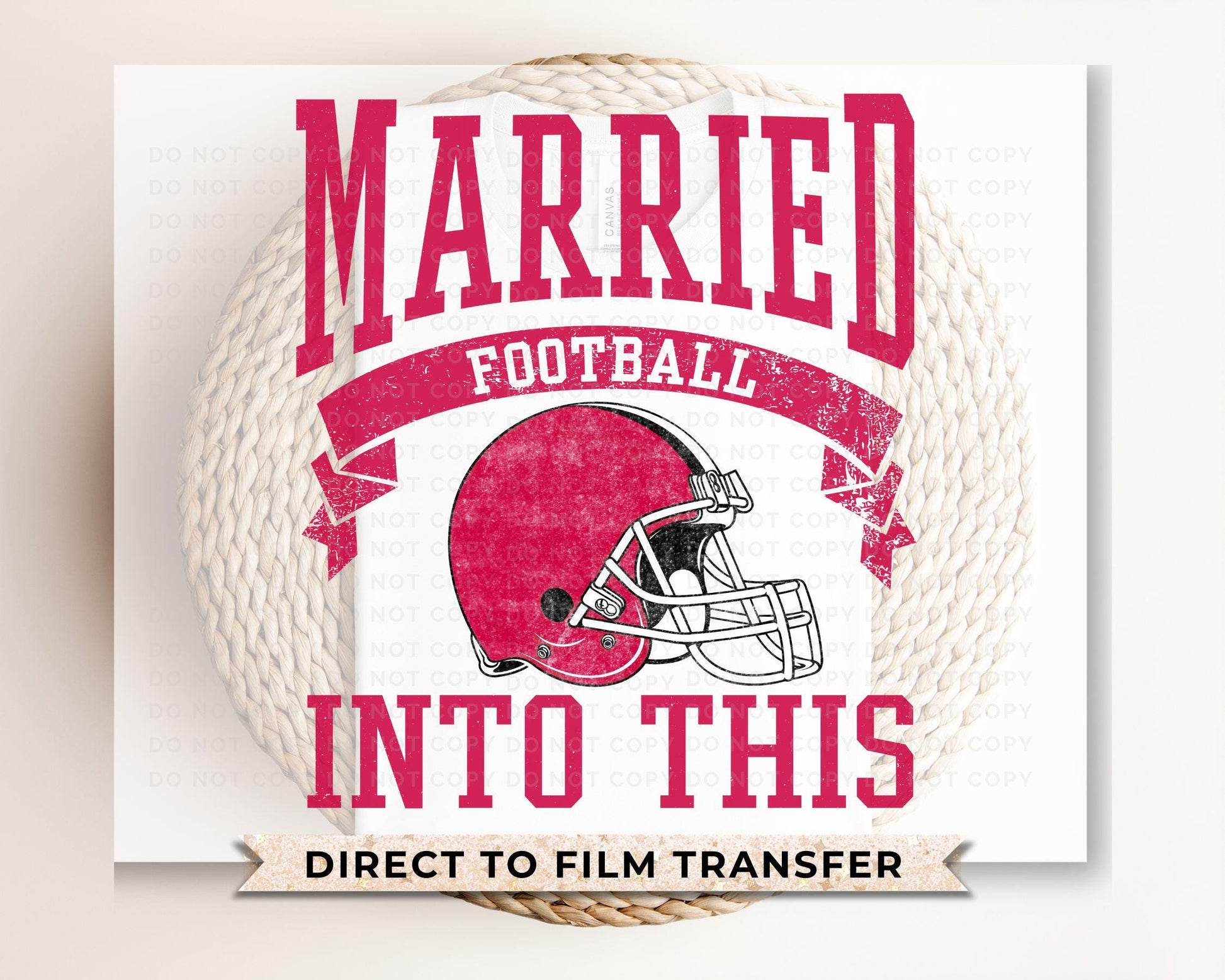 Football DTF Transfer, Ready to Press, T-shirt Transfer, Heat Transfer, Direct to Film, Wife Matching, Kansas City, Married Into This