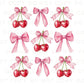 Valentine's Day DTF Transfer, Ready to Press, T-shirt Transfer, Heat Transfer, Direct to Film, Trendy, Girlie, Coquette Bows and Cherries