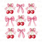 Cherries DTF Transfer, Ready to Press, T-shirt Transfer, Heat Transfer, Direct to Film, Trendy, Girlie, Aesthetic, Coquette Cherries and Bow