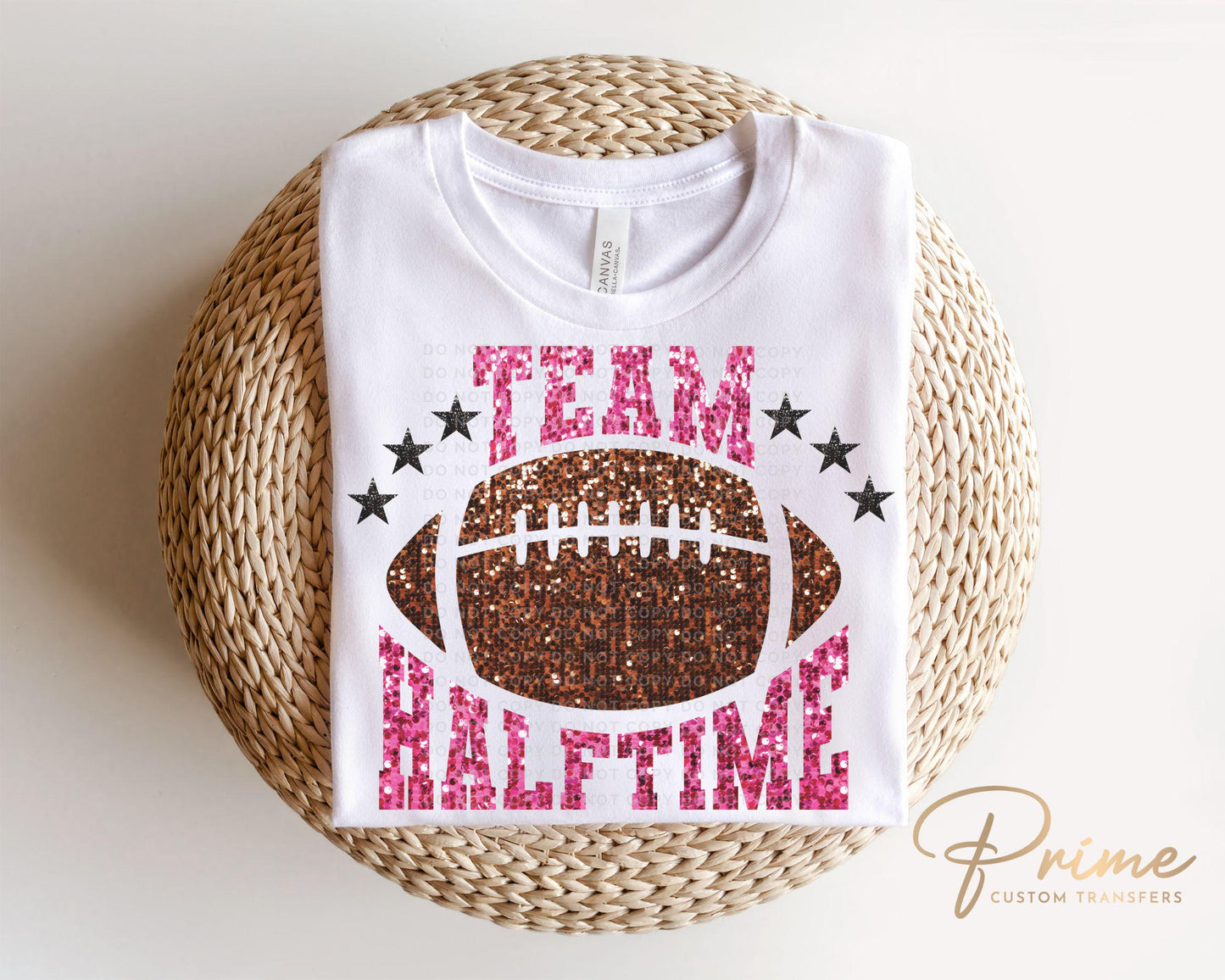 Football DTF Transfers, Ready to Press, T-shirt Transfer, Heat Transfer, Direct to Film, Sports Fan, Faux Sequin, Glitter, Team Half Time