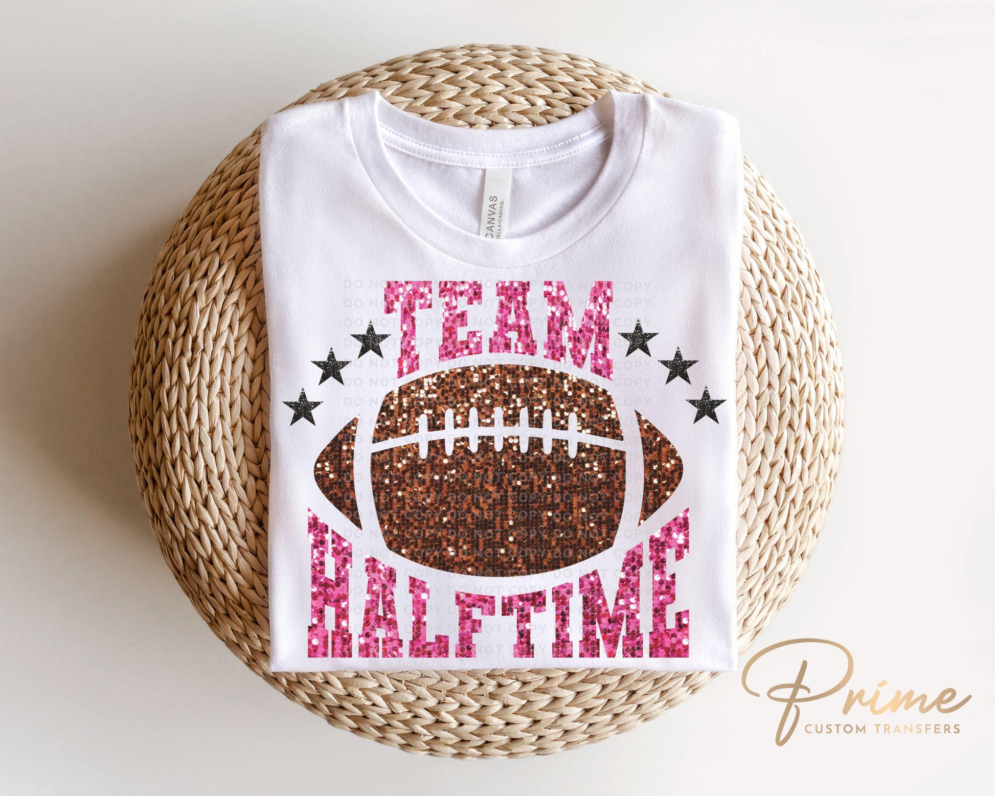 Football DTF Transfers, Ready to Press, T-shirt Transfer, Heat Transfer, Direct to Film, Sports Fan, Faux Sequin, Glitter, Team Half Time