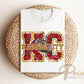 Football DTF Transfer, Ready to Press, T-shirt Transfer, Heat Transfer, Direct to Film, Sports Fan, FAUX Glitter, KC Kansas City Faux Sequin