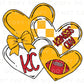 Football DTF Transfers, Ready to Press, T-shirt Transfer, Heat Transfer, Direct to Film, Game Day Sports Fan, KC Kansas City Valentine's Day