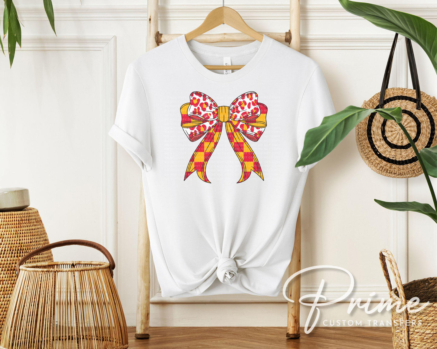 Football DTF Transfers, Ready to Press, T-shirt Transfer, Heat Transfer, Direct to Film, Sports Fan, Game Day, Kansas City Coquette Bow