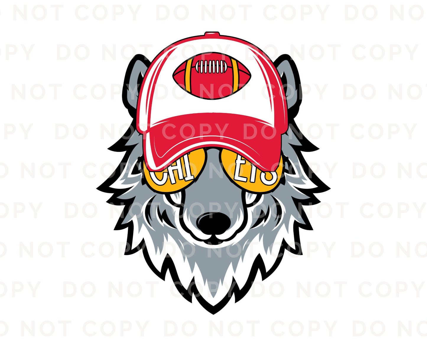 Football DTF Transfers, Ready to Press, T-shirt Transfer, Heat Transfer, Direct to Film, Sports, KC Football Fan Red Gold Boy Wolf Mascot