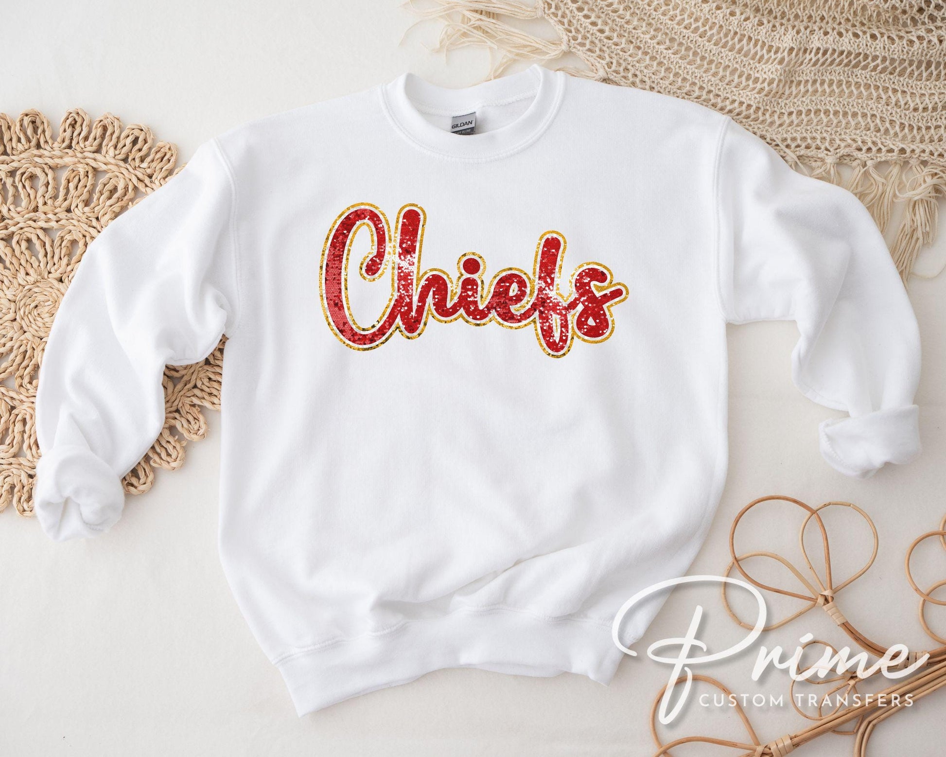 Football DTF Transfers, Ready to Press, T-shirt Transfer, Heat Transfer, Direct to Film, Sports, Glitter, FAUX Sequins, Kansas City Football