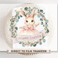 Easter DTF Transfer, Ready to Press, T-shirt Transfer, Heat Transfer, Direct to Film, Floral, Rabbit, Girl Shirt, Bunny Happy Easter Wreath