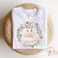 Easter DTF Transfer, Ready to Press, T-shirt Transfer, Heat Transfer, Direct to Film, Floral, Rabbit, Girl Shirt, Bunny Happy Easter Wreath