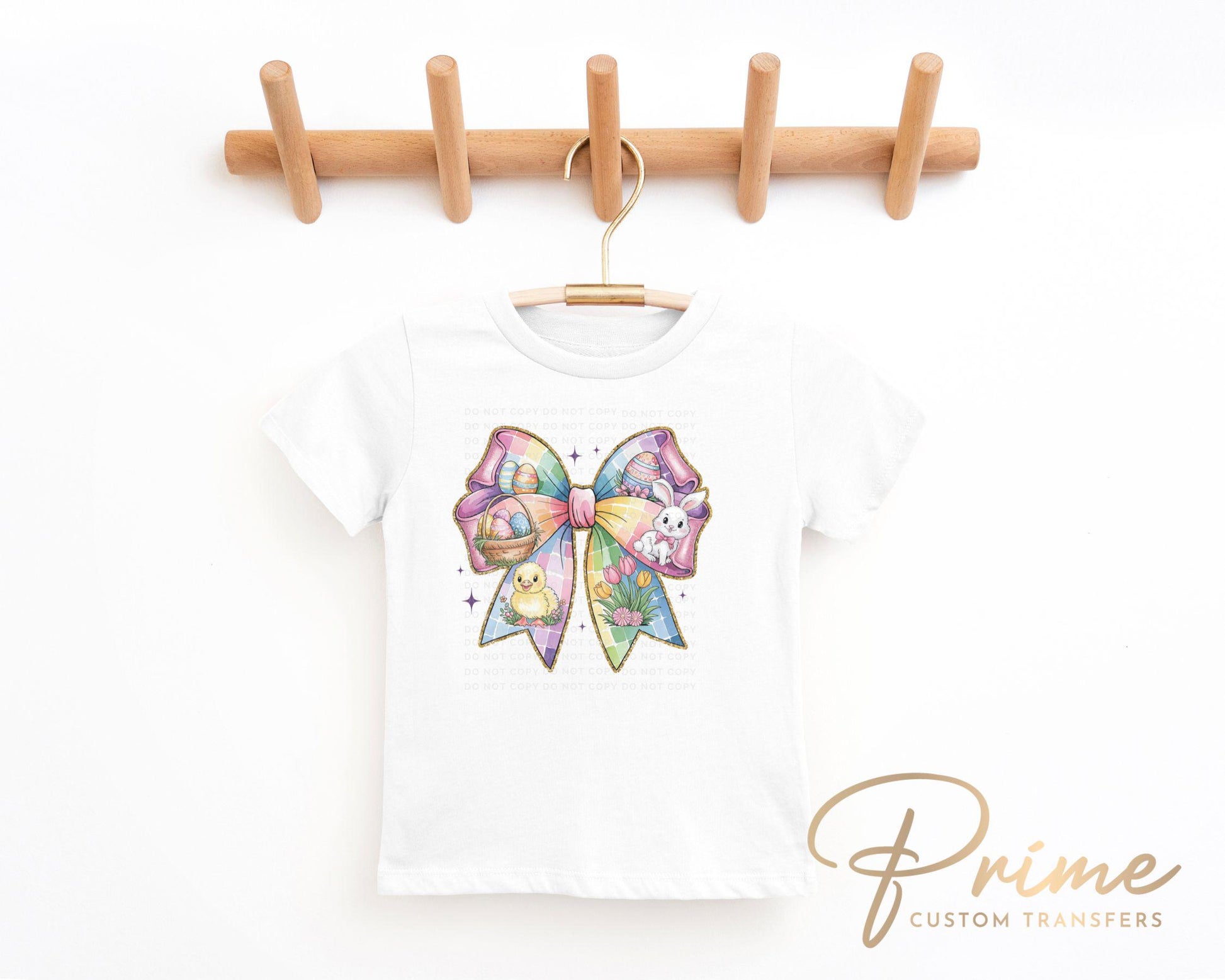 Easter DTF Transfers, Ready to Press, T-shirt Transfers, Heat Transfer, Direct to Film, Holiday, Floral, Spring, Easter Bunny Coquette Bow