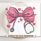 Valentine's Day DTF Transfer, Ready to Press, T-shirt Transfer, Heat Transfer, Direct to Film, CNA, Nurse, Coquette Pink Stethoscope Bow