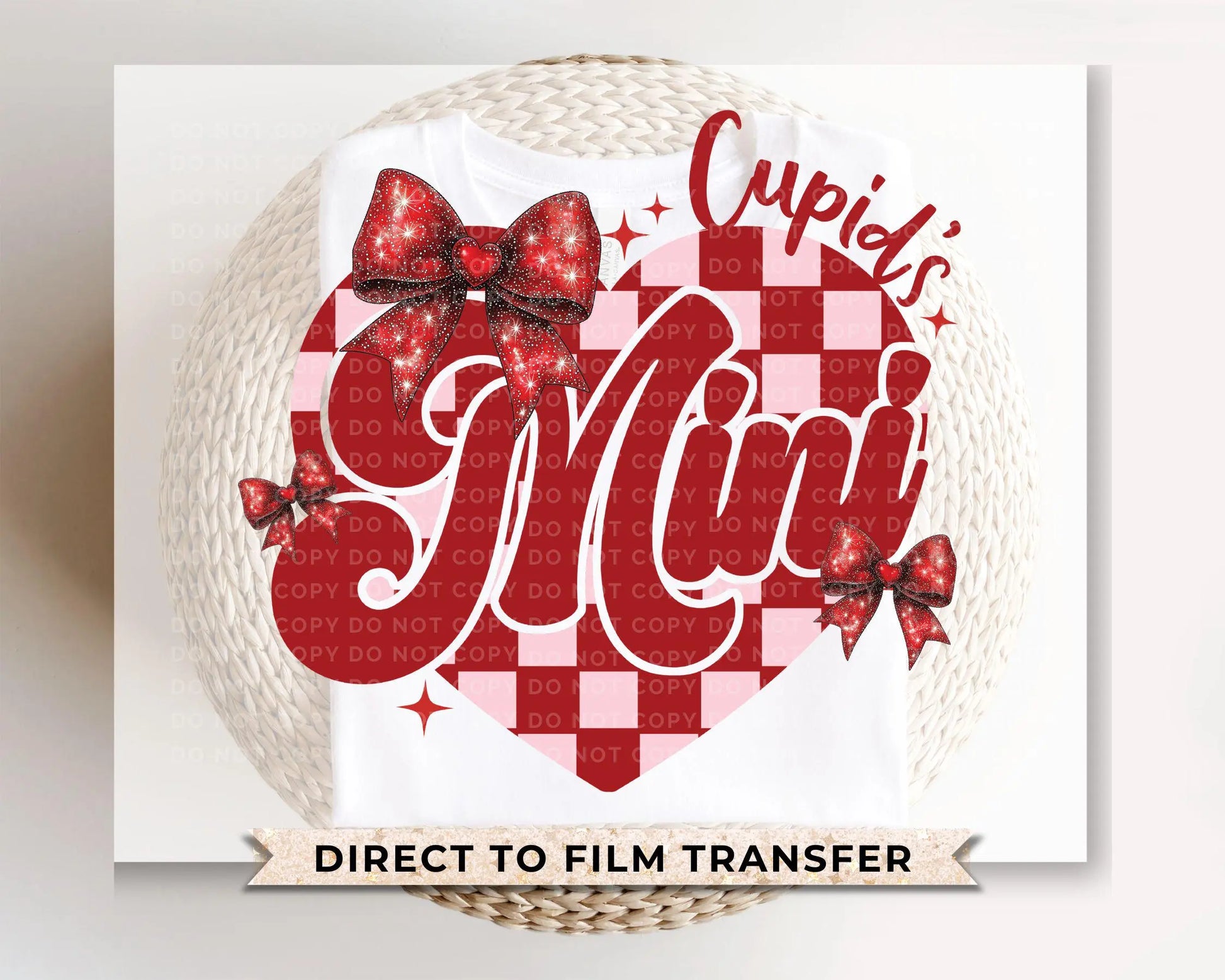 Valentine DTF Transfers, Ready to Press, T-shirt Transfers, Heat Transfer, Direct to Film, Holiday, Love, Matching, Checkered Mommy and Me