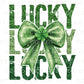 St. Patrick's Day DTF Transfer, Ready to Press, T-shirt Transfer, Heat Transfer, Direct to Film, Cute Shamrock, Coquette FAUX Glitter Lucky