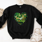 St. Patrick's Day DTF Transfer, Ready to Press, T-shirt Transfer, Heat Transfer, Direct to Film, Gold Clover, Brushstroke Shamrock Heart