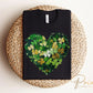 St. Patrick's Day DTF Transfer, Ready to Press, T-shirt Transfer, Heat Transfer, Direct to Film, Gold Clover, Brushstroke Shamrock Heart