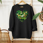 St. Patrick's Day DTF Transfer, Ready to Press, T-shirt Transfer, Heat Transfer, Direct to Film, Gold Clover, Brushstroke Shamrock Heart
