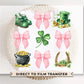 St. Patrick's Day DTF Transfer, Ready to Press, T-shirt Transfer, Heat Transfer, Direct to Film, Shamrock, Pink Bow, Coquette St Patties Day