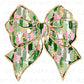 St. Patrick's Day DTF Transfer, Ready to Press, T-shirt Transfer, Heat Transfer, Direct to Film, Cute, FAUX Glitter, St Patties Coquette Bow