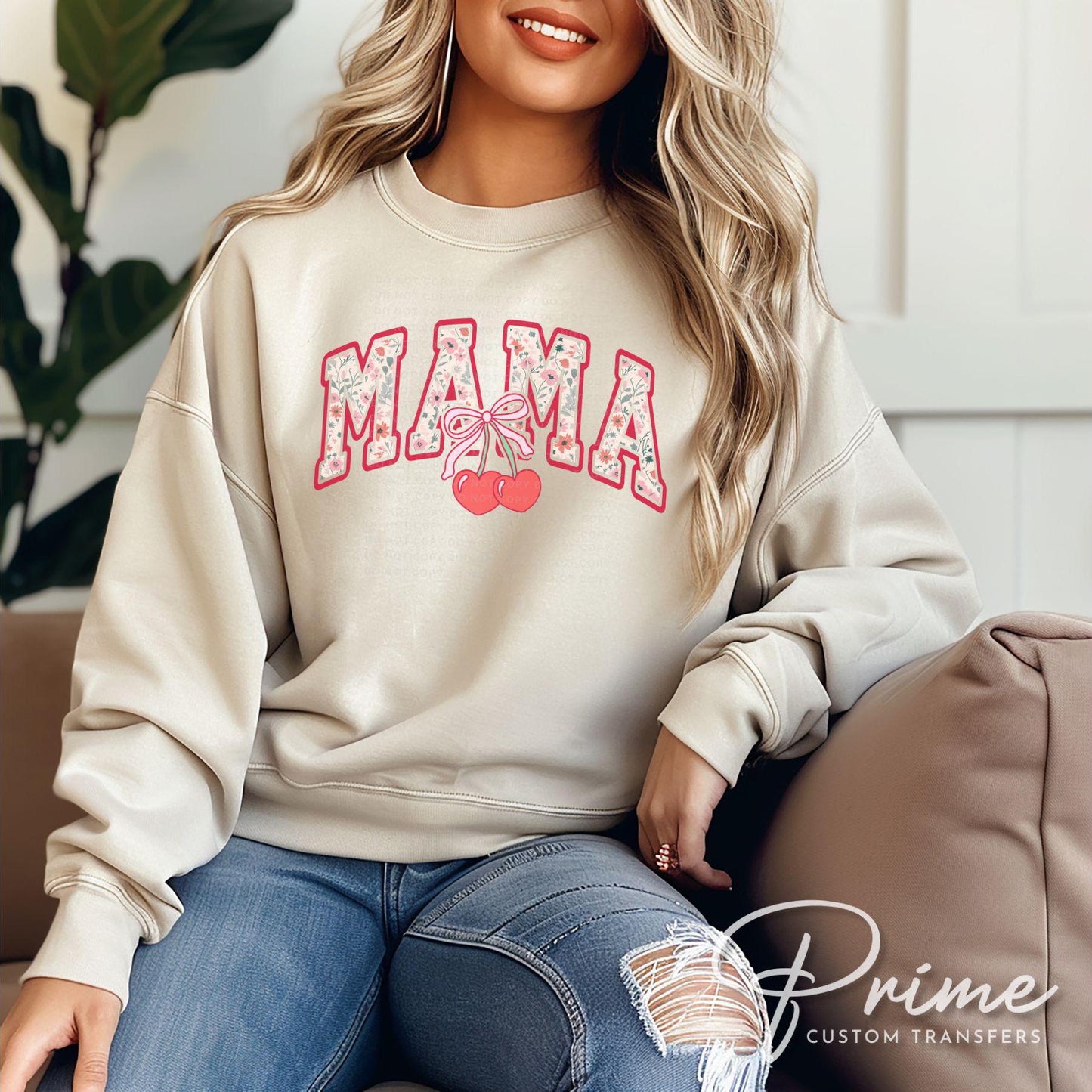Mother's Day DTF Transfers, Ready to Press, T-shirt Transfers, Heat Transfer, Direct to Film, Motherhood, Ribbon, Cherry Bow Coquette Mama