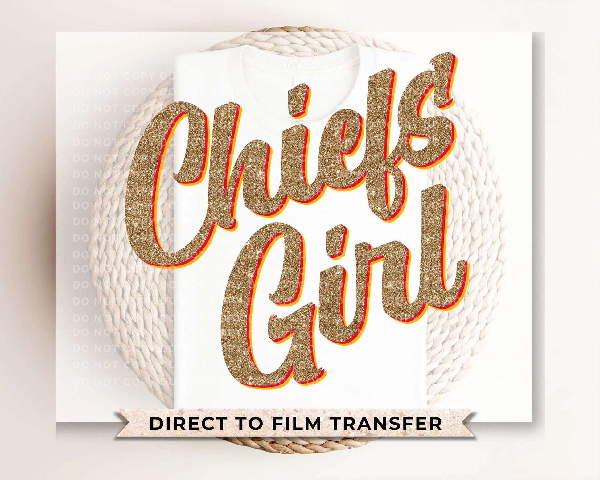 Football DTF Transfers, Ready to Press, T-shirt Transfer, Heat Transfer, Direct to Film, Sports, Vintage, FAUX Glitter, Kansas City Football
