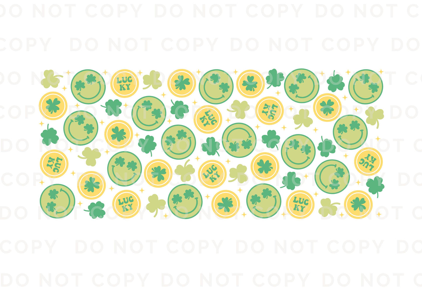 Saint Patrick's Day UV DTF Libbey 16oz Cup Wrap Sticker, Ready to Apply, No Heat, Permanent Adhesive, Waterproof, Glass Can, Clover and Gold