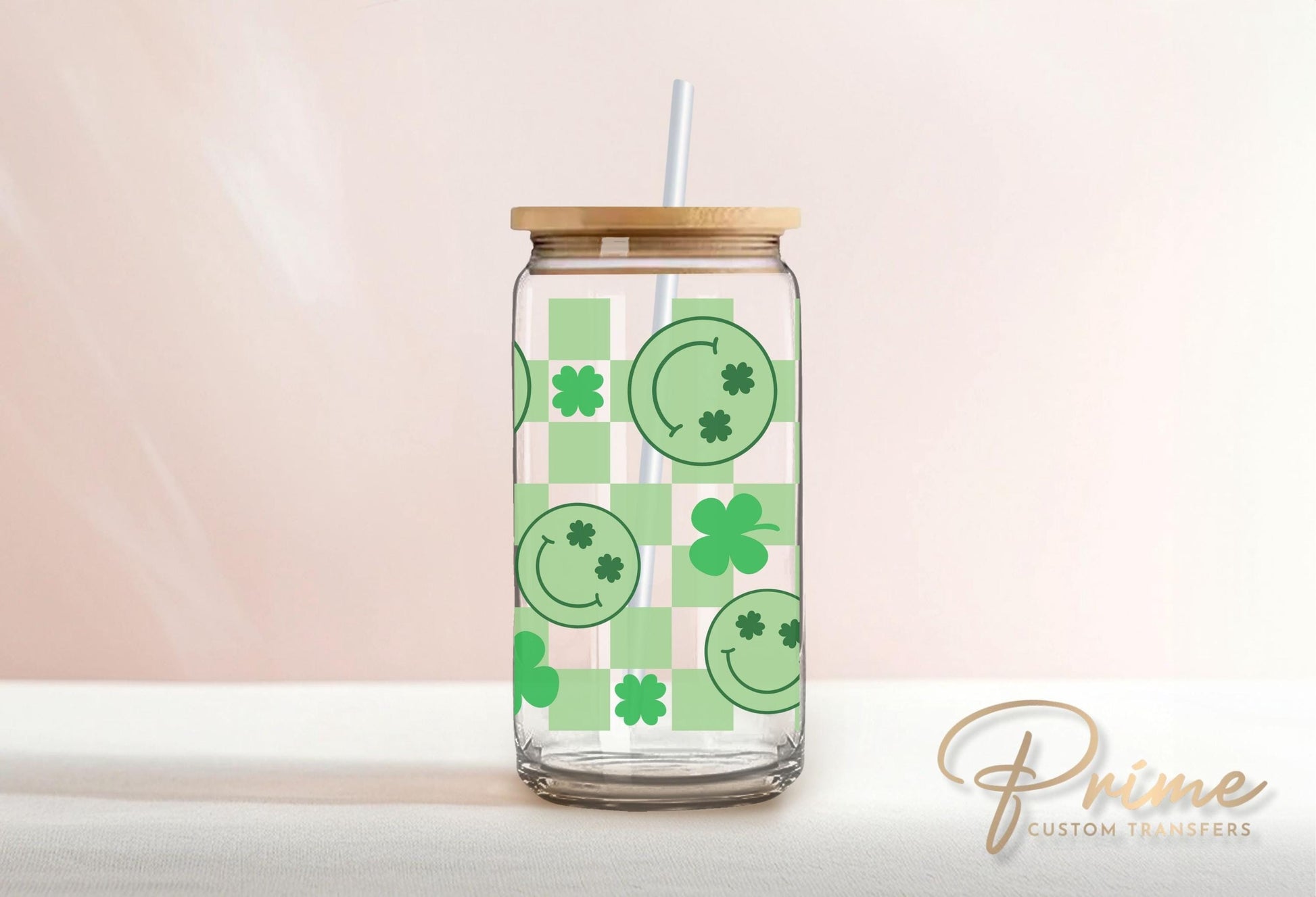 Saint Patrick's Day UV DTF Libbey 16oz Cup Wrap Sticker, Ready to Apply, No Heat, Permanent Adhesive, Waterproof, Glass Can, St Patties