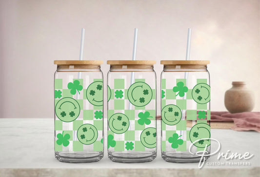 Saint Patrick's Day UV DTF Libbey 16oz Cup Wrap Sticker, Ready to Apply, No Heat, Permanent Adhesive, Waterproof, Glass Can, St Patties
